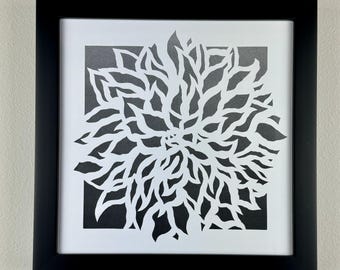 Hand Cut Dahlia - Original Art