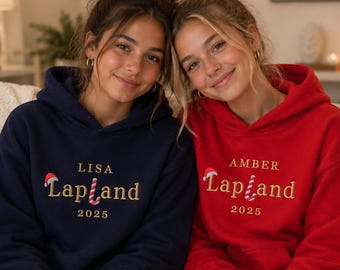 Personalised Lapland Hoodie 2026, Lapland Adventure, Matching family Hoodies, embroidered hoodies