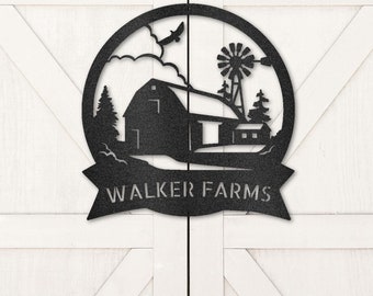 Metal Barn Farm Sign, Personalized Farm Metal Sign, Custom Barn Metal Sign, Family Name, Gift for Farm, Gift for Barn, Farm Decor, Last Name