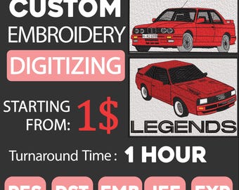 Embroidery Digitizing Service of Custom Logos,3d puff, Image, patches, appliques
