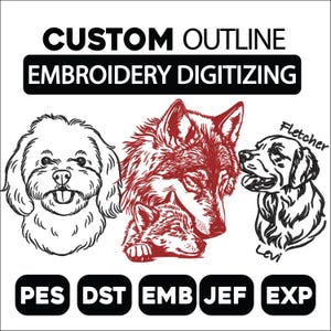 Custom Line Art Embroidery Digitizing: Personalized Portrait Machine File