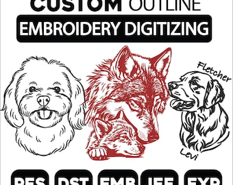 Custom Line Art Embroidery Digitizing: Personalized Portrait Machine File