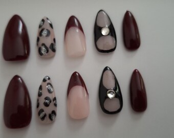 Unghie finte personalizzate Cherry Noir