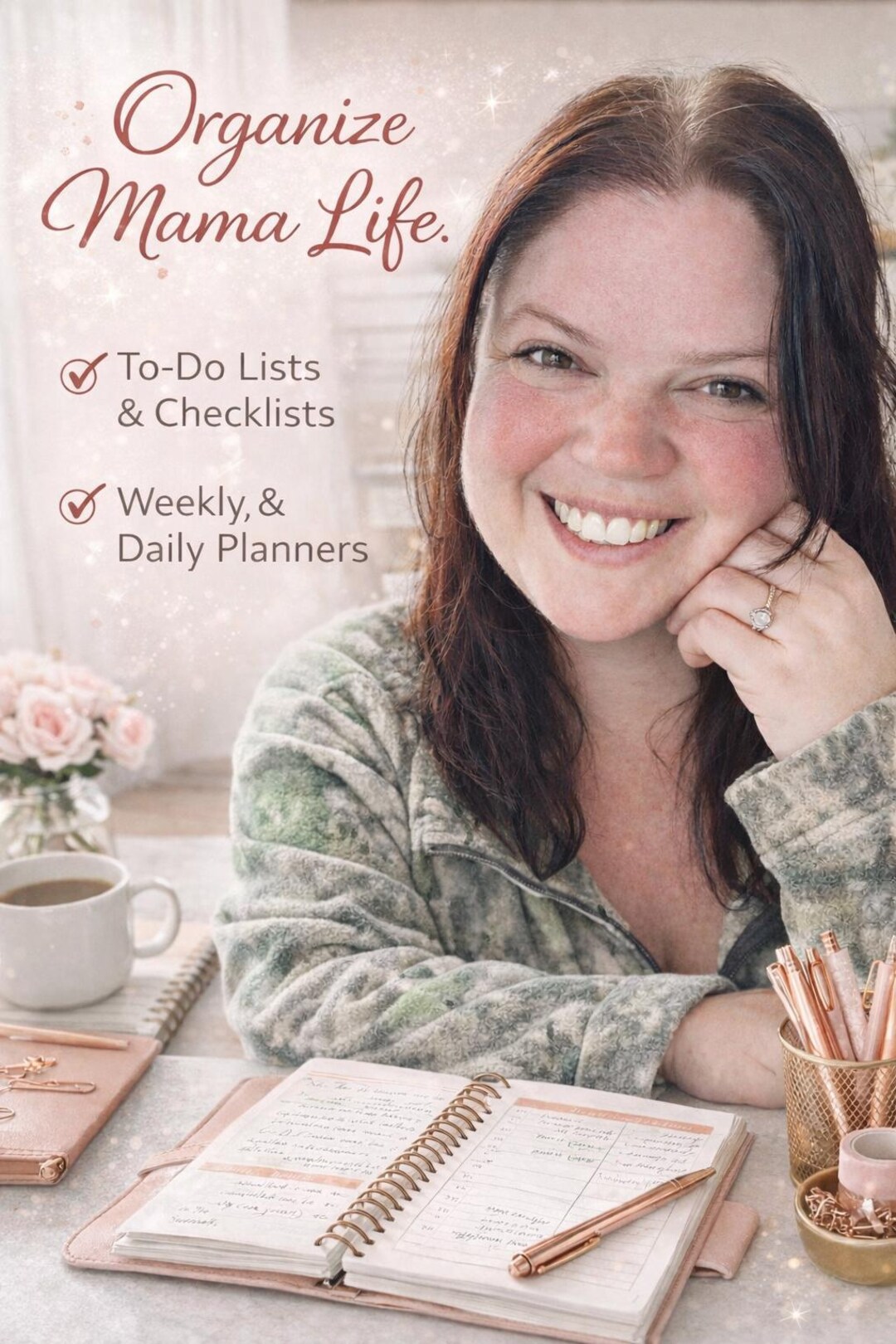 2026 Rose Gold Planner Template for Moms | Printable Mama Life Planner ...