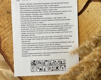 Candle Usage & Safety Instructions | Elegant A6 Template | PNG File for Printing | For Handmade Candles and Gifts