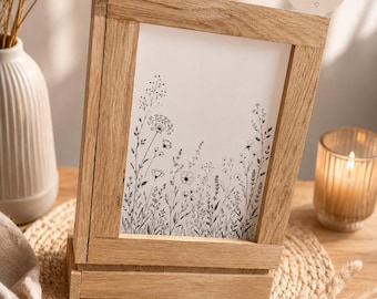 Lanterna in legno Boho – lanterna decorativa con motivo floreale – decorazione da tavola fatta a mano in stile naturale