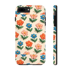 Floral Tough Phone Case: Durable Lexan Plastic, Impact Resistant