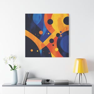 Abstracte geometrische canvaskunst: moderne kleurrijke muurdecoratie