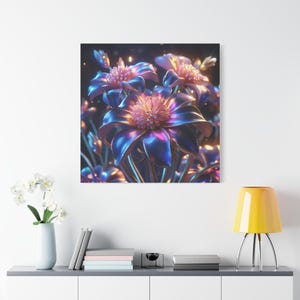 Vibrant Floral Canvas Art: Modern Colorful Wall Decor