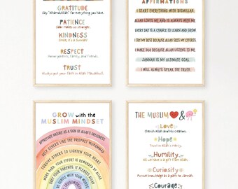 Muslim Kids Room Decor: Islamic Affirmation Prints (Digital Download)