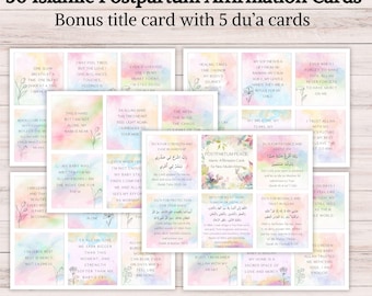 Islamic Postpartum Affirmation Cards for Muslim Moms (Digital Download)