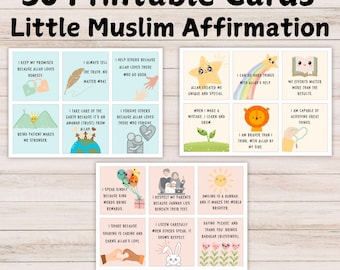 Islamic Affirmation Cards for Muslim Kids: Positive Quotes (Digital Download)