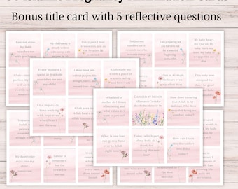 Islamic Pregnancy Affirmation Cards: Muslim Mom Support (Digital Download)