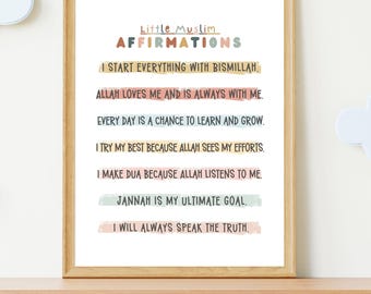 Muslim Kids Affirmations Print: Islamic Home Decor (Digital Download)