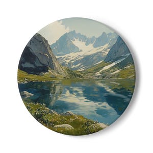 Nature-Inspired Ceramic Coaster Set, Eco-Friendly Drink Coasters, Mountain Landscape Coasters, Home Decor, Gift for Nature Lovers, Rustic