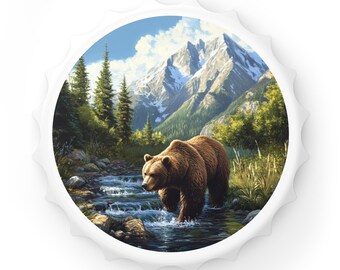 Nature-Inspired Bottle Opener: Rustic Bear Design, Great for Camping, Gifts for Outdoors Lovers, Home Bar Accessories, Beer Enthusiasts,