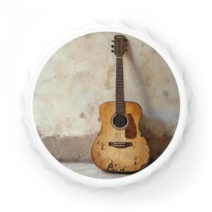 Vintage Guitar Bottle Opener | Rustic Home Bar Tool, Music Lover Gift, Boho Kitchen Decor, Unique Gift Idea, Functional Music Art