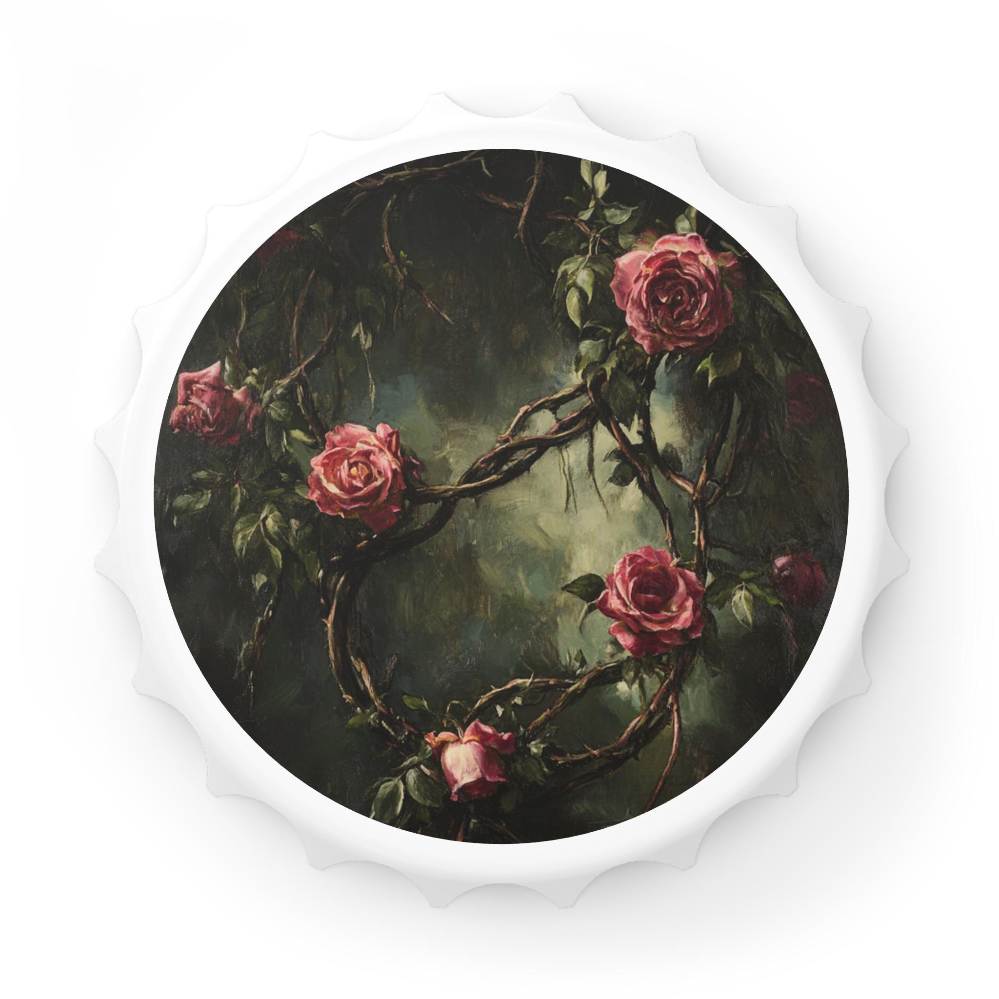 Chic Floral Rose Design Bottle Opener, Vintage Style Bottle Opener