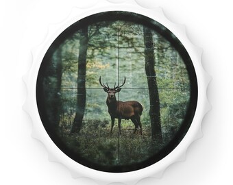 Rustic Nature Bottle Opener, Deer Crosshairs, Perfect for Hunters and Outdoor Enthusiasts, Unique Kitchen Decor, Great Gift for Father's Day