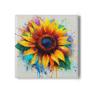 Stunning Sunflower Ceramic Coaster, Floral Drink Coasters, Kitchen Decor, Home Accessories, Table Protector, Birthday, Mom, Wife, Gift