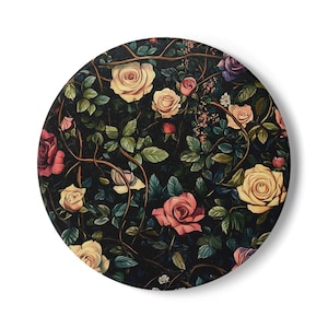 Floral Rose Ceramic Coaster, Vintage Rose Decor for Home, Perfect Gift for Garden Lovers, Mother&#39;s Day, Coffee Table Accessories, Home Decor