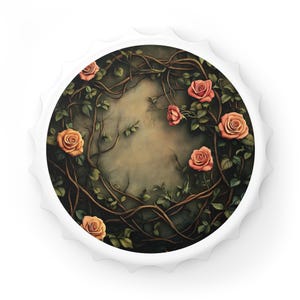 Vintage Rose Vine Design Bottle Opener - Elegant Kitchen Decor, Floral Gift, Barware Accessory, Party Tool, Unique Homeware