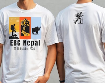 エベレストベースキャンプTシャツハイキングシャツ、ヒマラヤ登山ギフトTシャツ、ヒマラヤネパールギフトTシャツ、ヒマラヤTシャツ