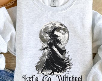 Vintage Witch Halloween Sweatshirt: Spooky Fall Pullover