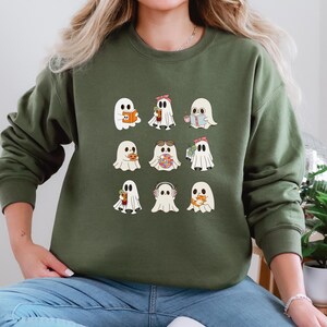 Bluza z kapturem Ghost Halloween Jesienny sweterek z kapturem na Halloween Prezent dla niej, Prezent dla niego, Prezent świąteczny Uroczy prezent z horroru, Koszulka na imprezę Halloween