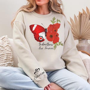Custom Godmother With Kid Names Sweatshirt God Mother Sweatshirt God Mother Gift Godmother Proposal Crewneck Mother&#39;s Day Gift