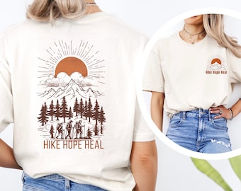 不安解消マインドフルウォーキングTシャツ ユニセックスギフト、うつ病サポートハイキンググループシャツ