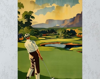 Vintage Golf Art Print: Fairway Wall Decor