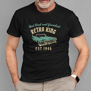 80th Birthday T-Shirt Gift for Dad, Vintage 1945 Car Design