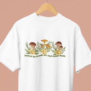 Mushroom and Wildflower T-Shirt Mushroom Themed Nature- Inspired Gifts for Mushroom Picker T Shirt Fungi T -Shirts Mushroom Motifs