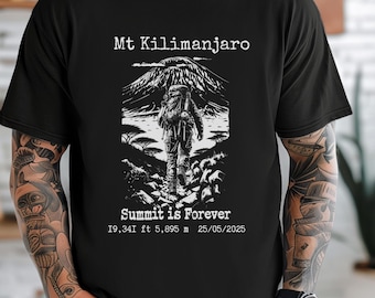 Kilimanjaro T-shirt cadeau voor wandelaars en wandelaars T-shirt voor klimmers, wandelshirt, Kilimanjaro T-shirt Kilimanjaro Tanzania, T-shirt uniseks,