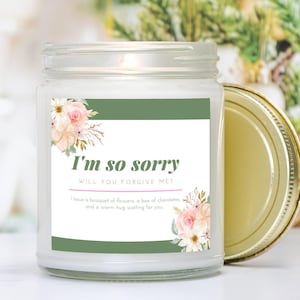 I’m Sorry Gifts for Her for Him, I am Sorry Candle Sympathy Gift, Apologies Gifts 9 oz