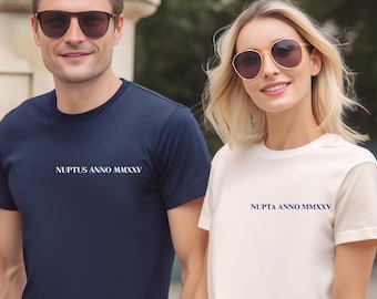 Gepersonaliseerde T-shirts voor koppels met Romeinse cijfers: bijpassende outfit voor verjaardag