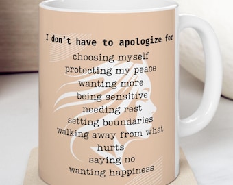 Inspirerende mok met citaat voor zelfverzorging 11oz | Zelfliefde keramische mok Cadeau voor haar