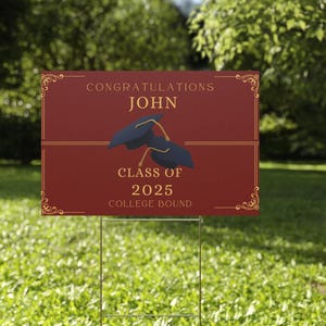 Graduation Yard Sign - Celebrate Class of 2025 with Custom Message, Perfect for Parties, Ceremonies, Outdoor Decor, Milestones