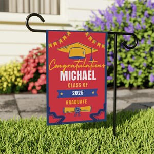 Custom College Graduation Yard Flag: Class of 2025 Garden Banner
