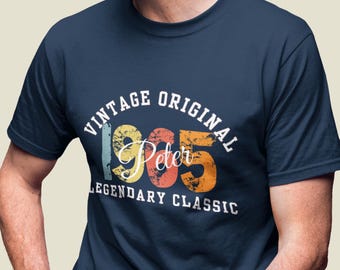 Camiseta vintage de 1965, regalo de 60 cumpleaños para hombres, camisetas personalizadas de 60 años, camiseta personalizada de 1965, ideas de regalos de 60 años para hombre, camiseta de 60 años