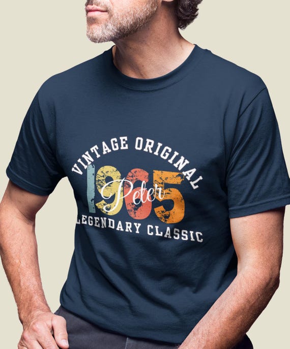 T-shirt Homme Vintage Anniversaire 1965 - Coton Gildan - Neuf Sur Commande - Taille Unique