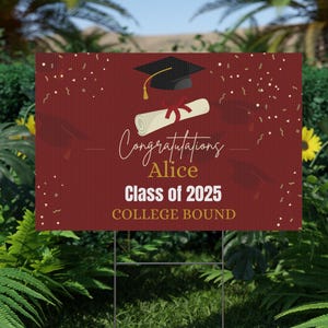 Graduation Yard Sign - Celebrate Class of 2025 with Custom Message, Perfect for Parties, Ceremonies, Outdoor Decor, Milestones