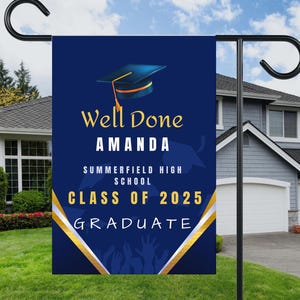 Custom Graduation Garden Flag: College Class of 2025 Sign