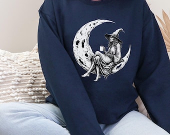 Vintage Witch Halloween Sweatshirt: Spooky Fall Pullover