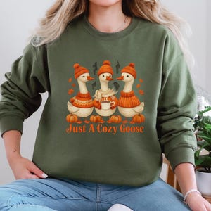 Felpa con cappuccio di Halloween con oca, maglione autunnale, regalo di Halloween per lei, regalo per lui, regalo di festa, regalo carino, maglietta per festa di Halloween, oche