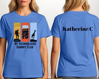 キリマンジャロ山グラフィックTシャツ | ユニセックス吸湿速乾Tシャツ、タンザニアTシャツ、登山家やハイカーへのギフト