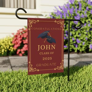 Custom Graduation College Yard Flag, Custom College Sign Garden Flag, College Bound Flag, Personalized College Flag, Class of 2025 Grad Flag