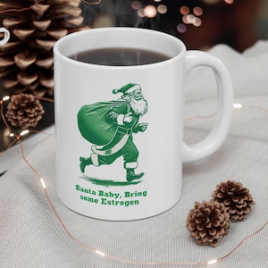 Christmas Menopausal Mug Gifts For Women, Menopause Cup Gift For Her, Menopausal Funny Gifts for Mom Coffee Cup Gift , Low Estrogen Humor