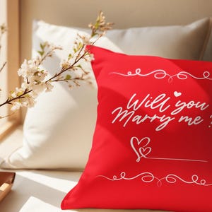 Almohada de propuesta de matrimonio, regalo de propuesta de matrimonio, ¿Quieres casarte conmigo?, ideas de compromiso, almohada de poliéster hilado